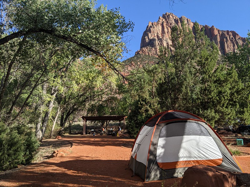 Campsite Watchman campground Zion National park